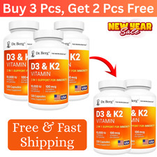 (5 Pack) Dr. Berg’s Nutritionals 100mg Vitamin D3 & K2 Supplement - 120 Capsules picture