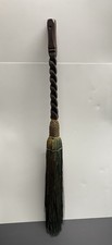 Vintage Turned Wood Handle Primitive Rustic Hearth Whisk Broom 34” picture
