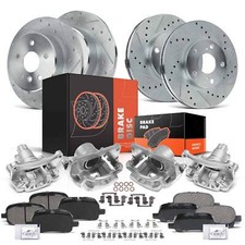 Front & Rear Drilled Brake Rotor & Brake Pad + Brake Caliper for Toyota Avalon picture