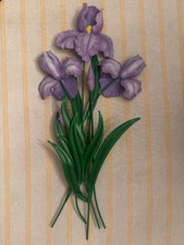 Vintage Wmg 2005 Lavender Purple Iris Metal Leaves Wall Plaque 29“ x 13