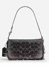 COACH Plaza Bag in Regenerative Denim Loved Crystal Signature picture