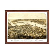 Old Map of Port Huron, MI 1867 - Vintage Port Huron Michigan picture