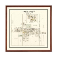 Old Map of North Branch, MI 1893 - Vintage North Branch Mich picture