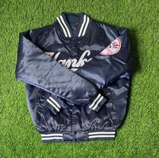 NY Yankees 90s Vintage Athletic Jacket Blue Satin Bomber Style Varsity Jacket picture