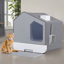 Extra Large Enclosed Cat Litter Box with Mat and Litter Scoop Anti-Splashing XL picture