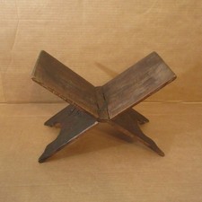 Antique Vtg Hand Carved Wood Quran Rehal Holy Script Book Folding Stand African picture