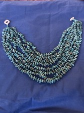 Turquoise Eight Strand necklace 19 inches Fabulous Piece picture