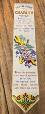 Antique Victorian Thomas Stevens Silk Bookmark Stevengraph Faith Hope Charity picture