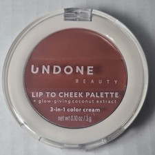 Undone Beauty Lip To Cheek Palette 3 in 1 Color Creme 340 Rosewood New  picture