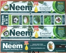 12 Tube NEEM Toothpaste 5 in 1 Essential Palace 100%Fluoride Free,Vegetable Base picture