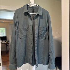 Lululemon Relaxed-Fit Long Sleeve Button-Up shirt Dark Forest Green size Large L picture