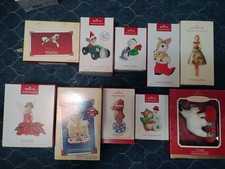 Lot Of 10 Hallmark keepsake Ornaments In Boxes  *See Pictures* picture