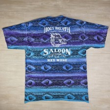 Vintage HOG’S BREATH SALOON AOP Tie Dye Key West Florida Men's Size XL picture