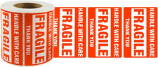 500 pegatinas fragiles 1 rollo 5x7.6 cm Manipule con cuidado Etiquetas de envío picture
