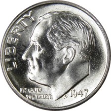 1947 Roosevelt Silver Dime Uncirculated Mint State 10c Coin picture