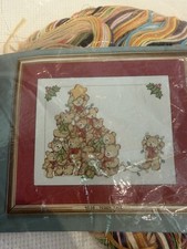 Vtg CHRISTMAS TEDDY BEAR TREE Counted Cross Stitch Kit Design Works #1064 sealed picture