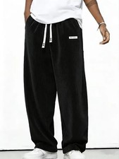 Mens Corduroy Pants Loose Fit Elastic Waist Casual Baggy Trousers Sweatpants picture
