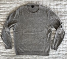 J.CREW Men's Pullover Sweater 100% Cashmere Grey Size m picture