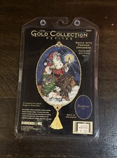 Vintage DIMENSIONS Gold Collection Petites Santa With Friends Ornament Kit 8559 picture