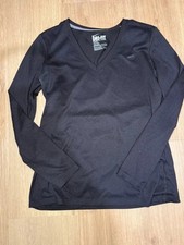 Nike Dri-FIT Black Long Sleeve V-Neck Athletic Top Women’s Medium picture