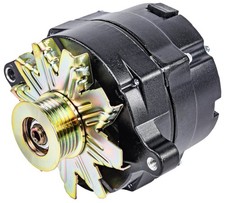 JEGS Ford 1-Wire Alternator, 140 amp Output with Serpentine Belt Pulley [Black picture