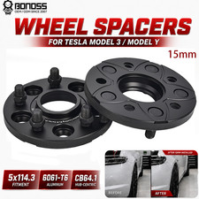 BONOSS 15mm For Tesla Model 3/Y Hub Centric 2Pcs Wheel Spacers 5x114.3 CB64.1 picture