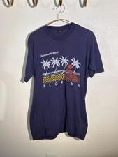 Vintage Jacksonville Beach Florida Graphic T-Shirt Navy Blue picture