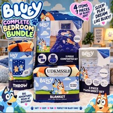 Bluey 7 Piece Twin Full Bedroom Bedding Set Comforter Sheets Blanket Throw NEW picture