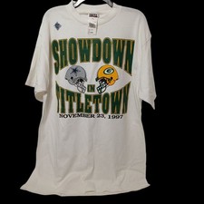 Vintage 1997 Showdown In Title Town Green Bay Packers Dallas Cowboys Shirt XL  picture
