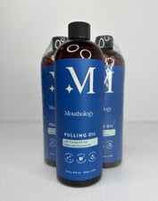 3pk- Mouthology Coconut Oil Pulling for Teeth and Gums with Peppermint Oil 16 Oz picture