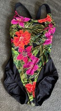 MAXINE OF HOLLYWOOD FLORAL ONE PIECE BATHING SUIT ~ Size 10 picture