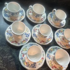 Villeroy & Boch Meloni  Set Of 8 Tea Cups & Saucers  Vtg W Germany MINT picture