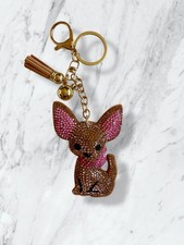 Bling Rhinestone Chihuahua Keychain - Sparkling Bag Charm for Dog Lovers picture