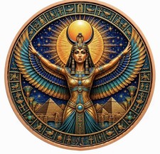 5 OZ .999 FINE COPPER — EGYPTIAN GODDESS & SACRED SCARAB picture