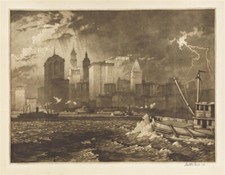 MARTIN LEWIS : Passing Storm : Archival Art Print picture