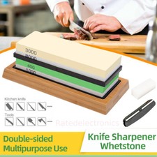 Knife Sharpening Stone Set Professional Whetstone 4 Side Grit 400/1000 3000/8000 picture