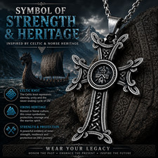 Nordic Viking Celtic Knot Cross Pendant Necklace Gothic Medieval Norse Jewellery picture