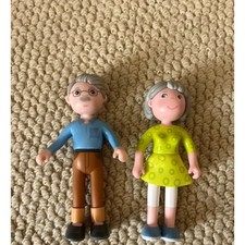 Lot of 2/set Haba Grandparents Bendable Poseable Action Figure Collectible picture