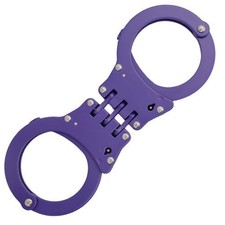 Purple Double Locking Hinge Steel Handcuffs Police Grade Standard Size picture