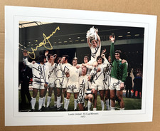 LARGE 1972 FA CUP TROPHY MULTI SIGNED LARGE PHOTO LEEDS UNITED COA AUTOGRAPH UTD picture