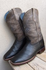 CODY JAMES Mens Cowboy Western Boots Black Leather Square Toe Ropers Sz Size 13D picture