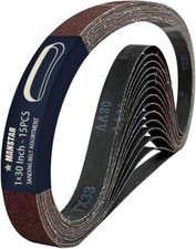 15 Pcs 1 X 30 Inch Assorted Aluminum Oxide Sanding Belt,80/120/150/240/400 Grit picture