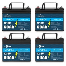 1/2/3/4 Pack 12V 60Ah LiFePO4 Lithium Battery, Deep Cycle, for RV, Golf Cart picture
