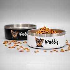 Personalized Pet Bowl with Name+Photo, Custom Non-Slip Dog & Cat Food and Water picture