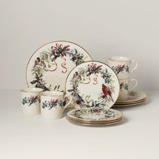 Lenox China WINTER GREETINGS  Christmas 12 Piece Dinnerware Set - N/O picture