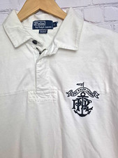 Vintage Ralph Lauren Mens L White Polo Embroidered Nautical Logo Cotton Knit picture
