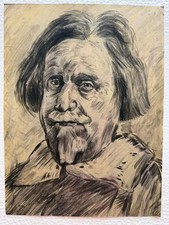 GIAN LORENZO BERNINI painting drawing on old paper signed stamped picture