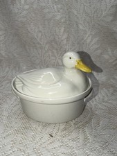 VTG White Hall Carbone Duck Covered Casserole Dish Tureen Farmhouse Country picture