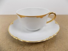 Lot of 5 H&C Heinrich HC76 Cups & Saucers White Gold Edge picture