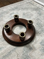 Vintage Charles Lesters Hand-turned Wood Advent Candle Ring Holder picture